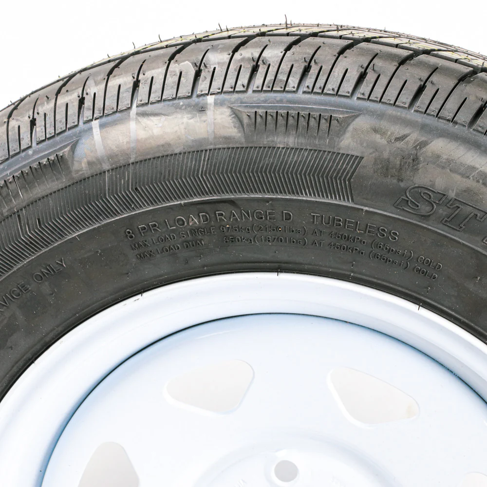 ST205/75R15 Load Range D on a White Spoke Wheel - Image 3