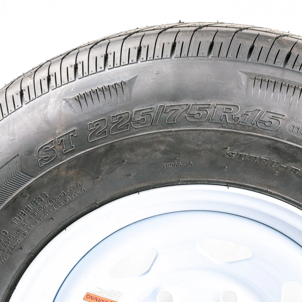 ST225/75R15 Load Range D on White Spoke Wheel - Image 2